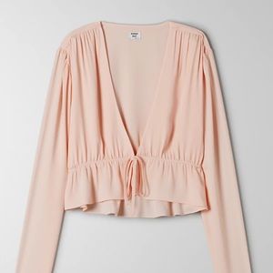 Aritzia - Sunday Best - 
Cropped Tie-Front Blouse